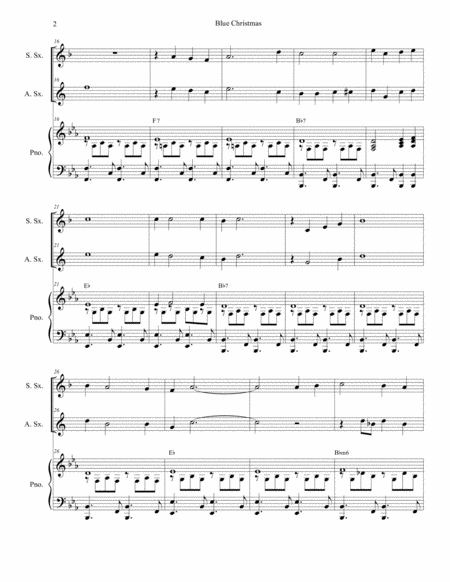 Blue Christmas Duet For Soprano And Alto Saxophone Page 2