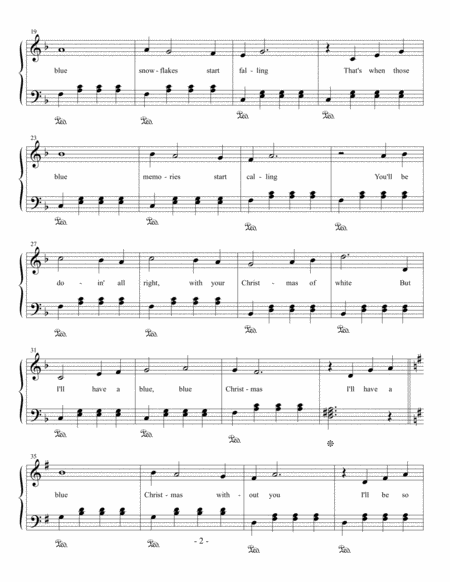 Blue Christmas Easy Piano Page 2