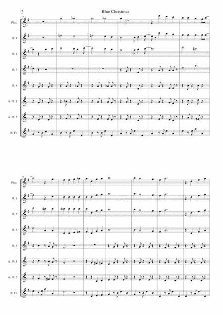 Blue Christmas For Flute Choir Page 2