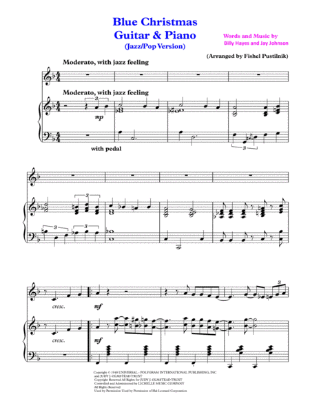 Blue Christmas For Guitar And Piano Page 2