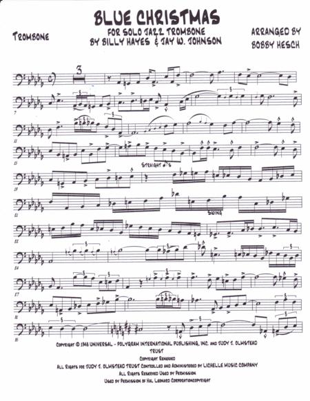 Blue Christmas For Solo Jazz Trombone Page 2