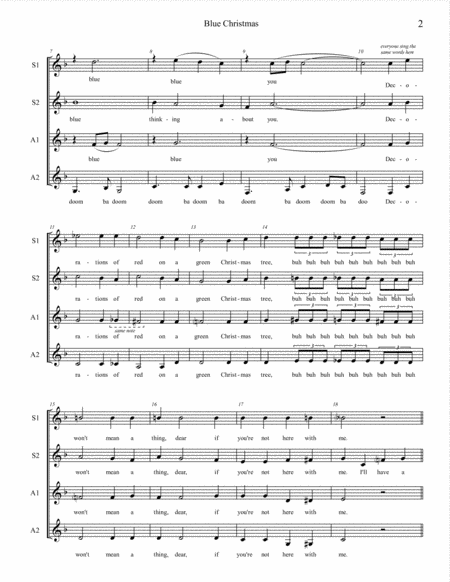 Blue Christmas Ssaa A Cappella Page 2