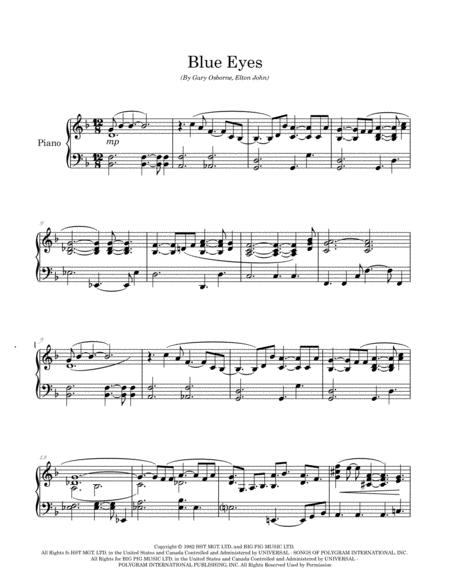 Blue Eyes Arranged For Easy Intermediate Piano Solo Page 2