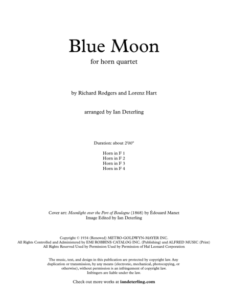 Blue Moon For Horn Quartet Page 2