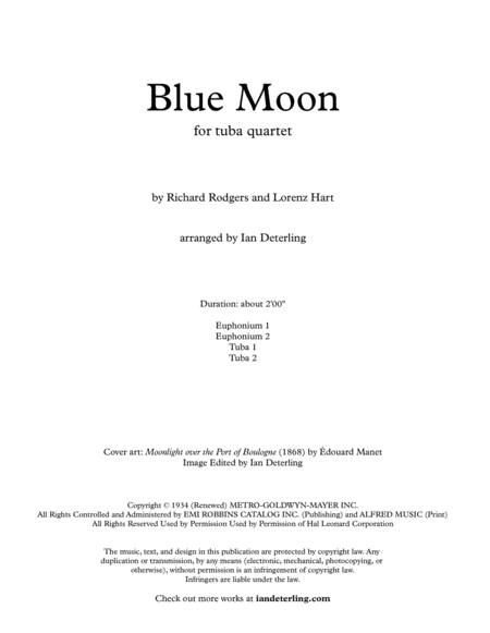 Blue Moon For Tuba Quartet Page 2