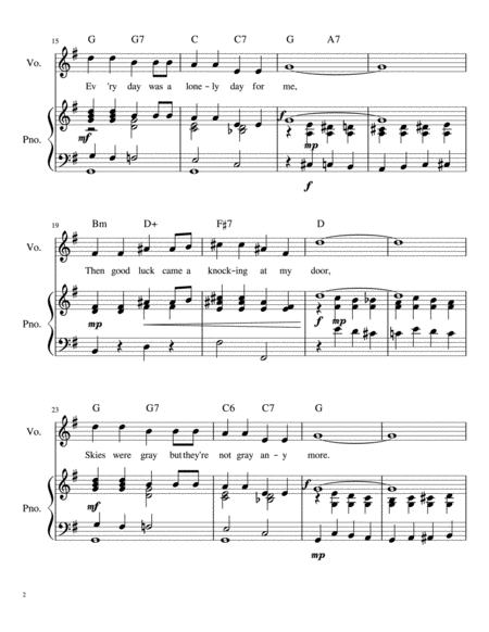 Blue Skies For Early Intermediate Piano Vintage Irving Berlin Music Company Arrangement Page 2