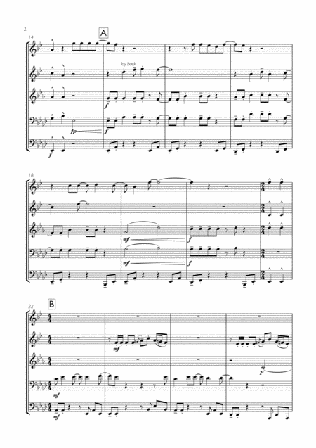 Blue Suede Hooked On A Feeling For Brass Quintet Page 2