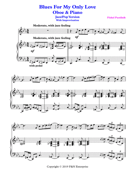 Blues For My Only Love Piano Background For For Oboe And Piano With Improvisation Video Page 2