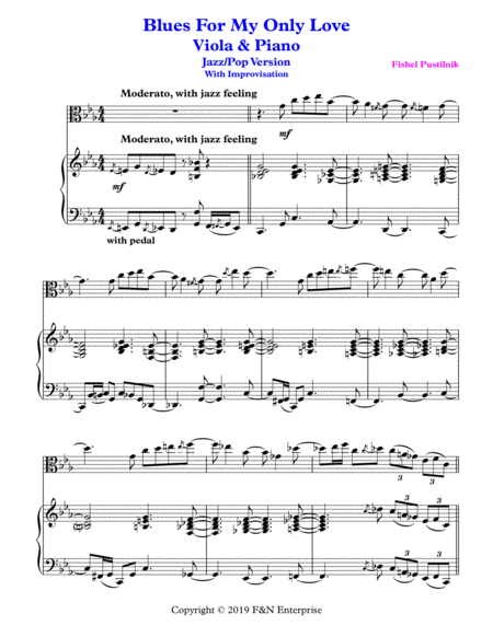 Blues For My Only Love Piano Background For For Viola And Piano With Improvisation Video Page 2
