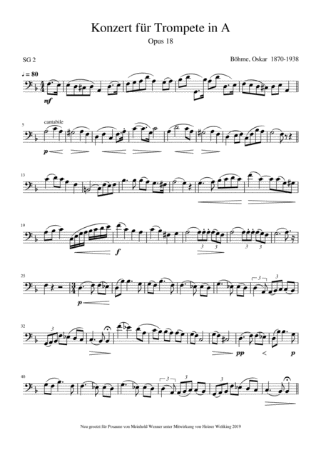 Boehme Oscar Liebeslied Opus 22 No 2 Boehme Oscar Konzert Fr Trompete In A Opus 18 For Trombone Posaune Solo 2 Pices For Trombone Posaune Page 2