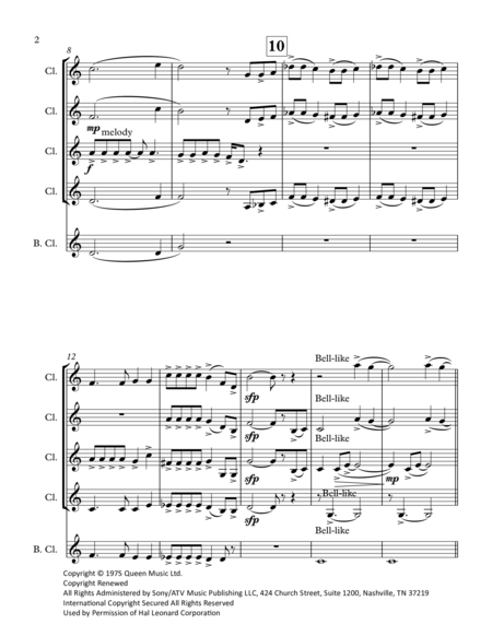 Bohemain Rhapsody Clarinet Choir Page 2