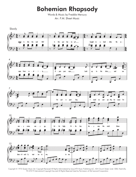 Bohemian Rhapsody Advanced Piano Page 2