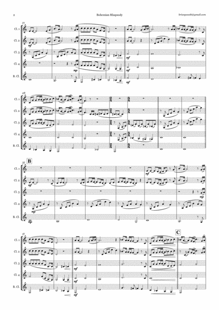 Bohemian Rhapsody Clarinet Quintet Page 2