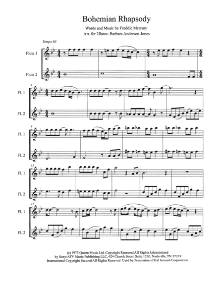 Bohemian Rhapsody Flute Duet Page 2