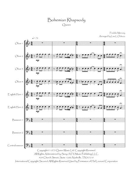Bohemian Rhapsody For Double Reed Choir Page 2