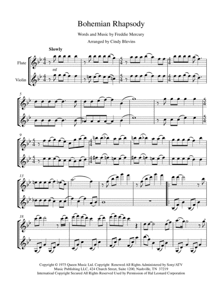 Bohemian Rhapsody For Flute And Violin Page 2