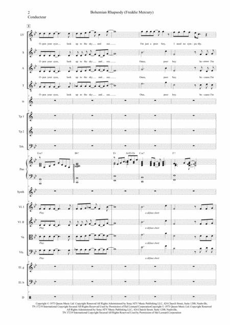 Bohemian Rhapsody For Lead Voice Choir String 4tet And Pop Combo Page 2