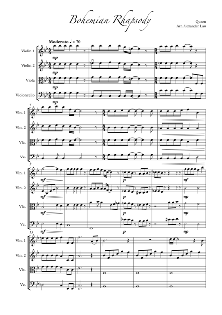 Bohemian Rhapsody For String Quartet Page 2