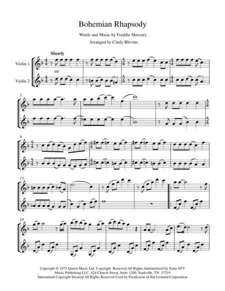 Bohemian Rhapsody For Violin Duet Page 2