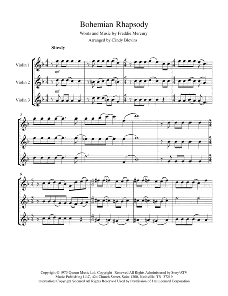 Bohemian Rhapsody For Violin Trio Page 2