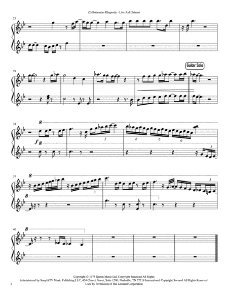 Bohemian Rhapsody Live Aid Piano Duet Version Page 2