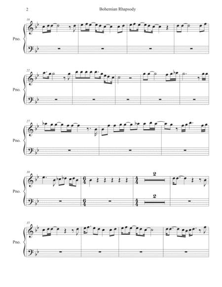 Bohemian Rhapsody Original Key Piano Page 2