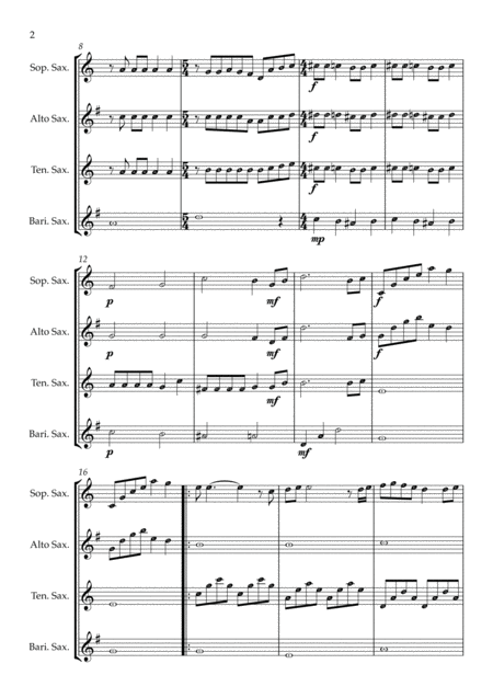 Bohemian Rhapsody Saxophone Quartet Page 2