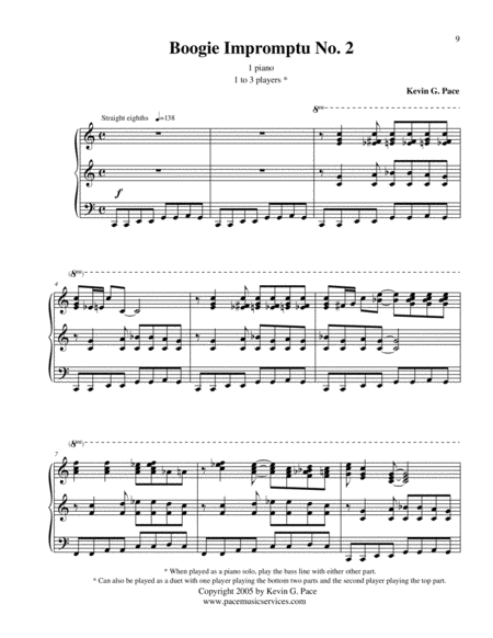 Boogie Impromptu No 2 Original Piano Solo Duet Or Trio Page 2