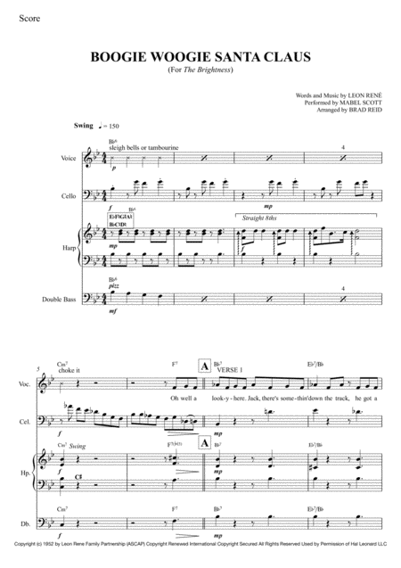 Boogie Woogie Santa Claus For Mixed Quartet Page 2