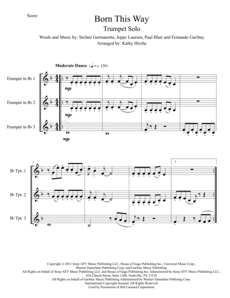 Born This Way Trumpet Trio Ensemble Page 2