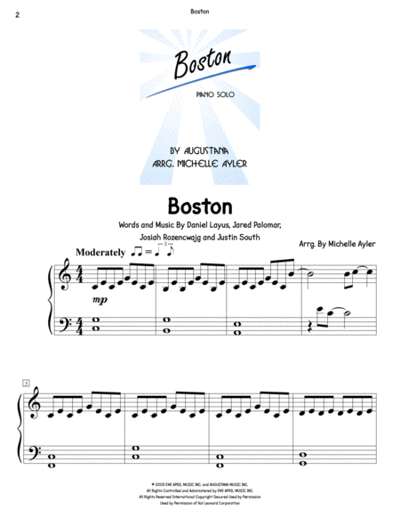 Boston Easy Piano Page 2