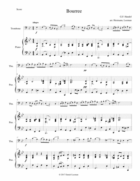 Bourree For Trombone Piano Page 2