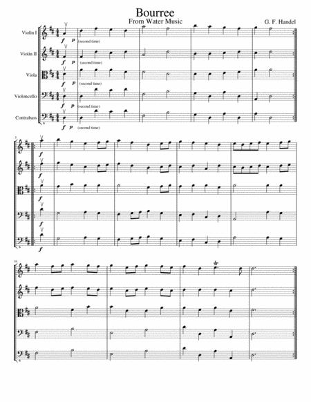 Bourree In D From Water Music String Orchestra Page 2