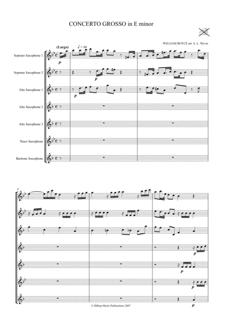 Boyce Concerto Grosso Arr Saxophone Ensemble Page 2