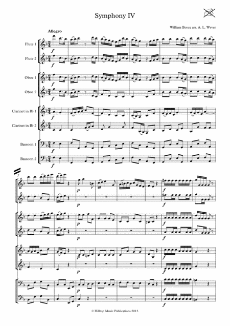 Boyce Symphony No 4 Arranged For Woodwind Octet Page 2