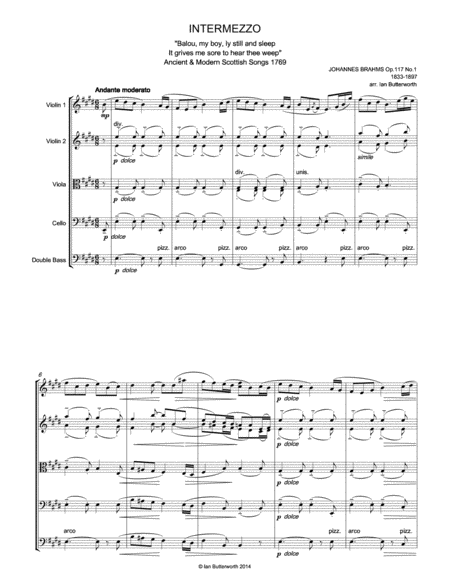 Brahms Intermezzo Op 117 No 1 For String Orchestra Page 2