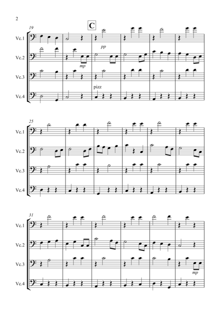 Brahms Lullaby For Cello Quartet Page 2