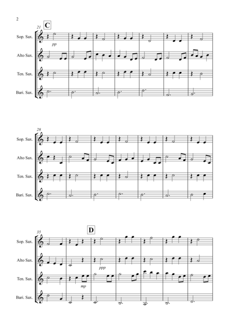 Brahms Lullaby For Saxophone Quartet Page 2