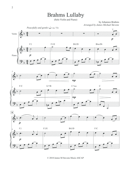 Brahms Lullaby Violin Piano Page 2