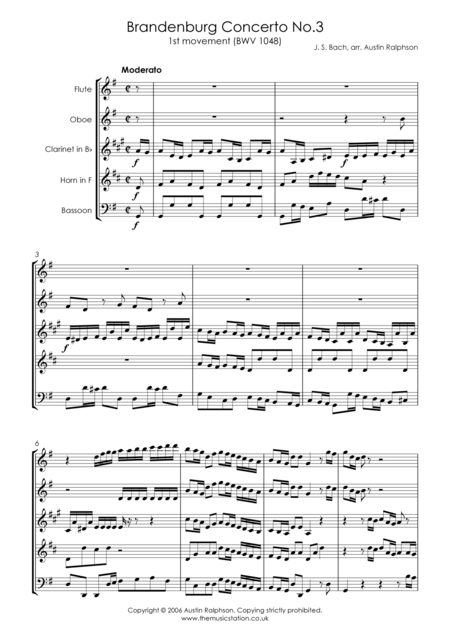 Brandenburg Concerto No 3 1st Movement Wind Quintet Page 2