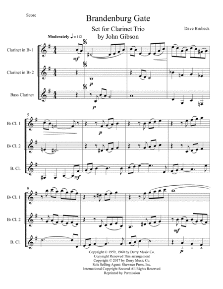 Brandenburg Gate Dave Brubeck Clarinet Trio Page 2