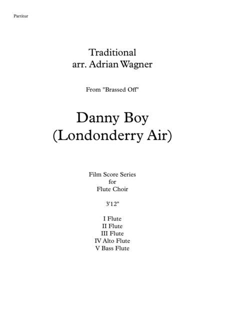 Brassed Off Danny Boy Londonderry Air Flute Choir Arr Adrian Wagner Page 2