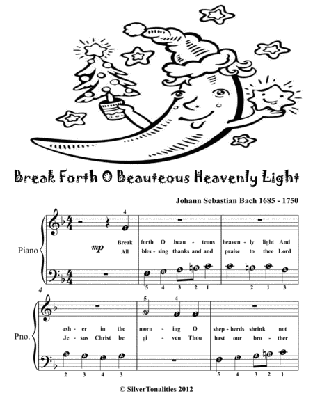 Breath Forth O Beauteous Heavenly Light Beginner Piano Sheet Music Tadpole Edition Page 2