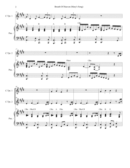 Breath Of Heaven Marys Song Duet For C Trumpet Page 2