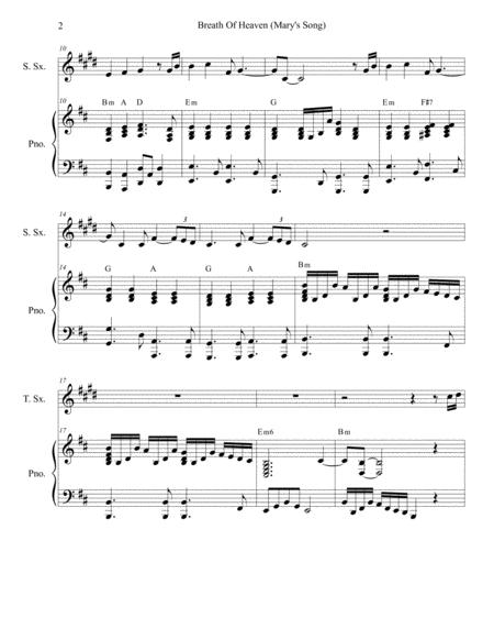 Breath Of Heaven Marys Song Duet For Soprano And Tenor Saxophone Page 2