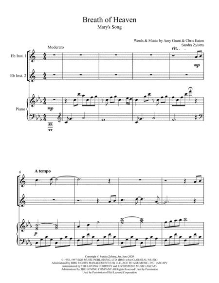 Breath Of Heaven Marys Song Treble Eb Instrument Duet Page 2