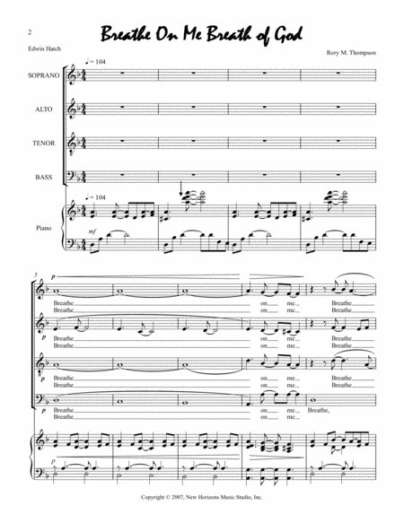 Breathe On Me Breath Of God Satb Choir Page 2