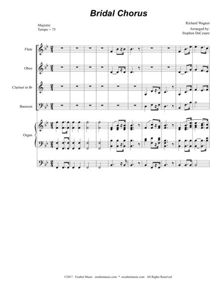Bridal Chorus For Woodwind Quartet Organ Accompaniment Page 2