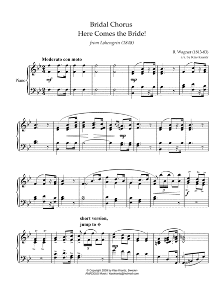 Bridal Chorus Here Comes The Bride Easy For Piano Solo Page 2