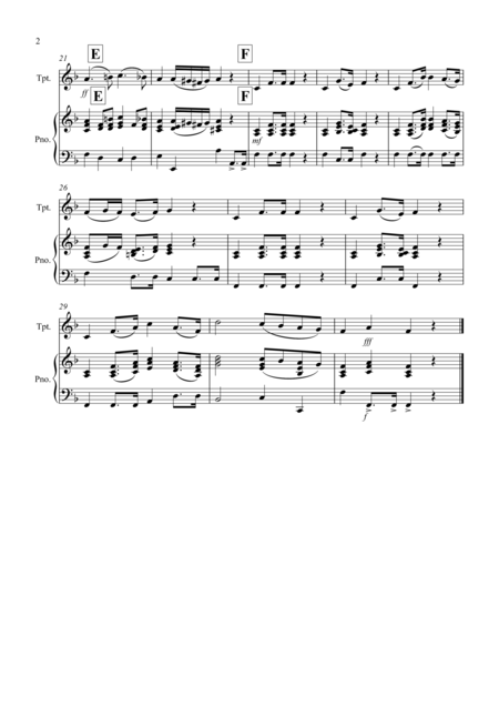 Bridal Chorus Here Comes The Bride For Trumpet And Piano Page 2